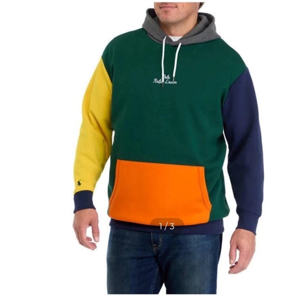Polo Ralph Lauren Men's Logo Color-Blocked Double-Knit Hoodie Size M - Picture 13 of 13